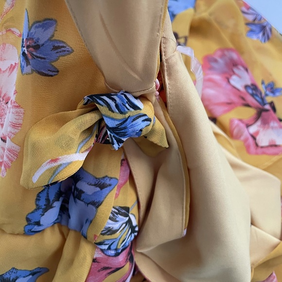 Suzy Shier Sleeveless Floral Print Hi Low Dress L - Picture 8 of 11